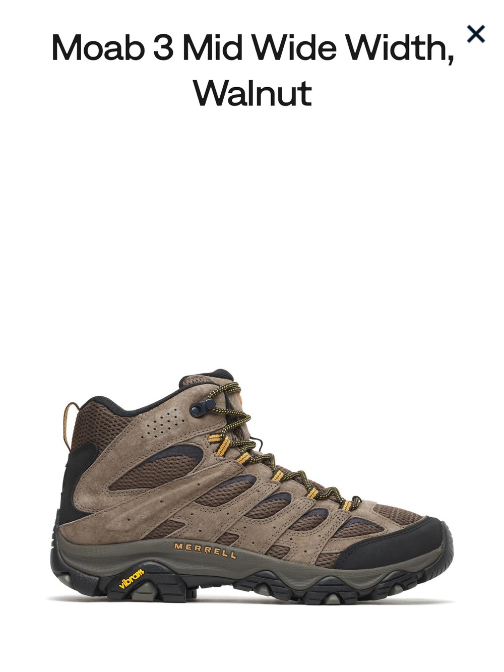 Merrell Men's Moab Brown Mid-Top Hiking Boots 12.5 W